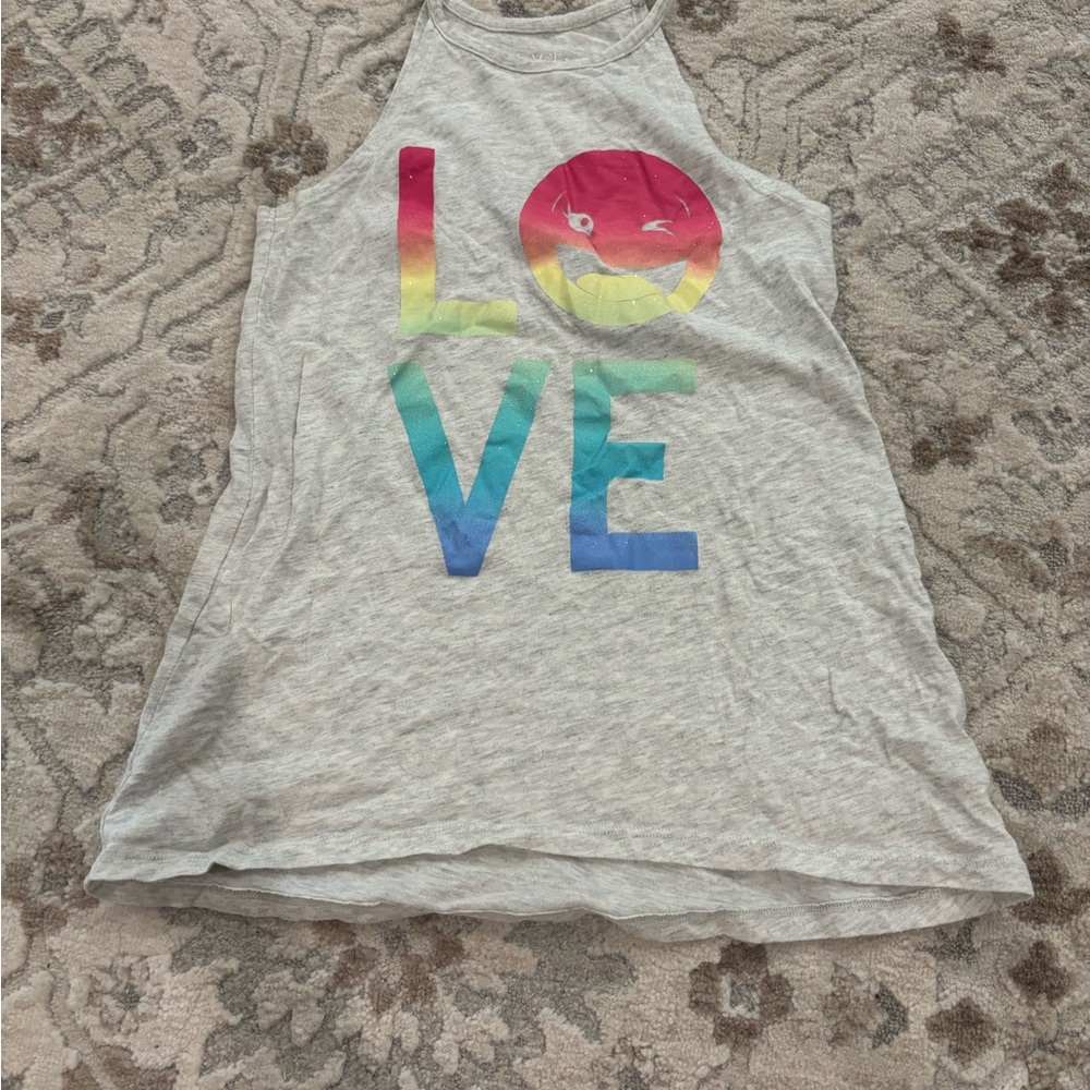 Gray Love Graphic Kids Tank Top